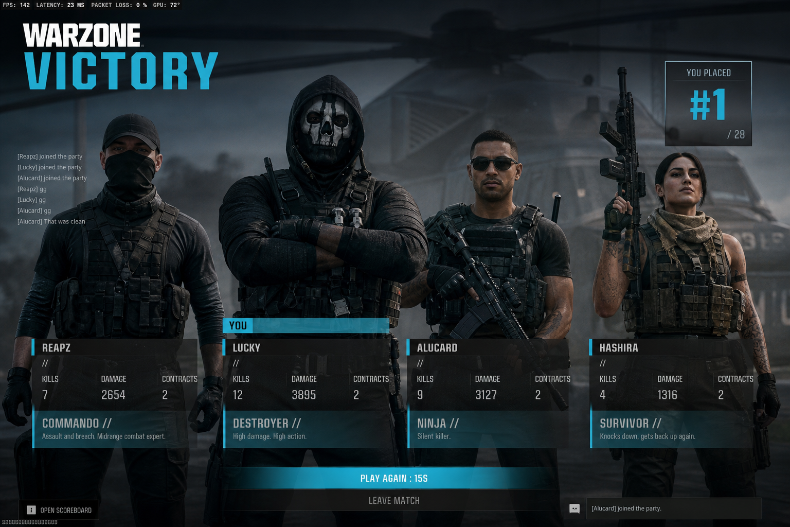Példa klán galéria — squad győzelem